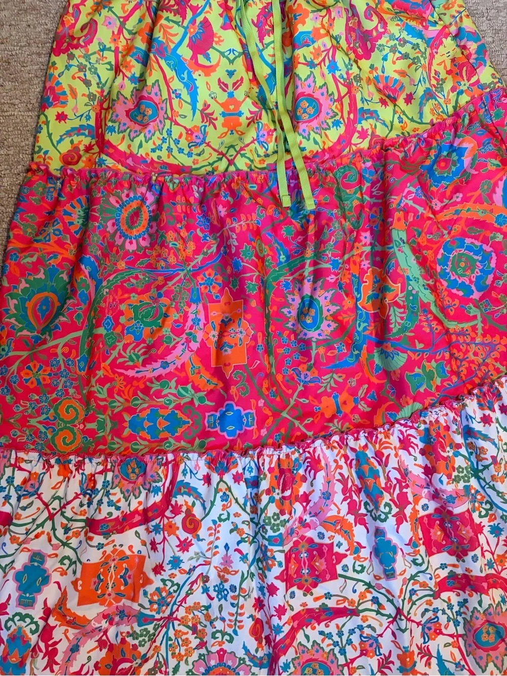 Vibrant Multi-Color Tiered Maxi Skirt